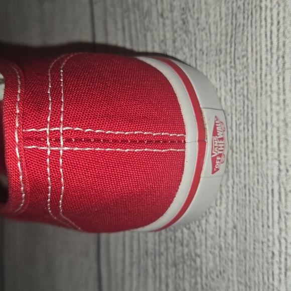 Vans Women's or Men's Authentic Shoes Red and White Size 7 Women / 5.5 Men - Picture 4 of 14